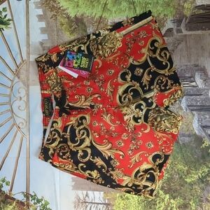 Surf society swimwear black gold red shorts size small